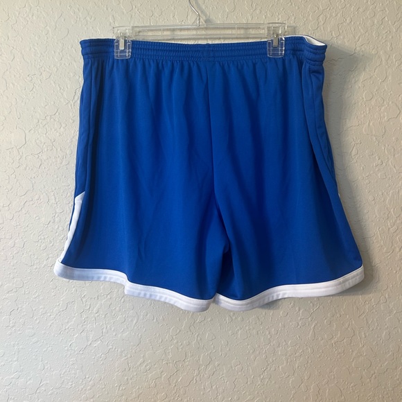 Blue Athletic Shorts with White Trim - Picture 2 of 4
